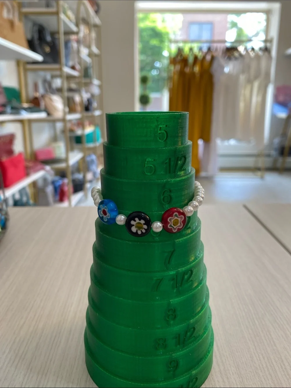 Handmade Pearl Glass  Bracelet with Colorful Flower Beads